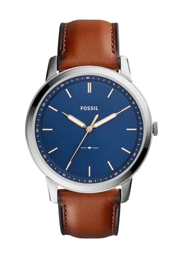 Fossil - Zegarek FS5304. Kolor: niebieski. Materiał: materiał, skóra