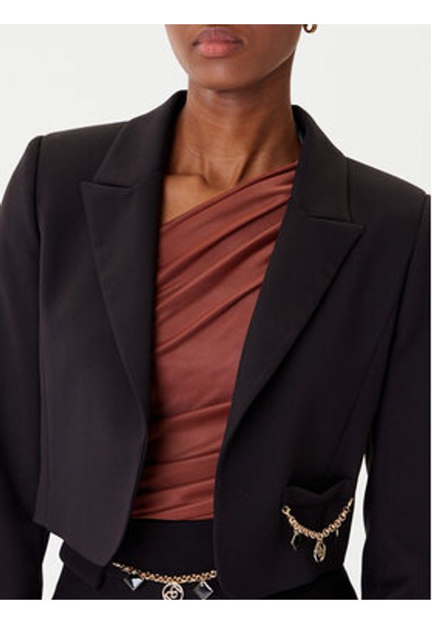 Rinascimento Bolerko CFC0126215003 Czarny Regular Fit. Kolor: czarny. Materiał: wiskoza, syntetyk