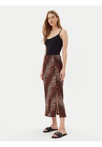Pieces Spódnica midi Nya 17147811 Brązowy Regular Fit. Kolor: brązowy. Materiał: wiskoza #7