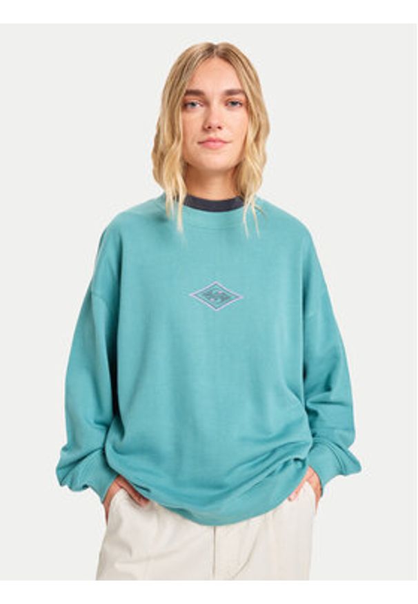 Quiksilver Bluza EQWFT03188 Niebieski Oversize. Kolor: niebieski. Materiał: bawełna