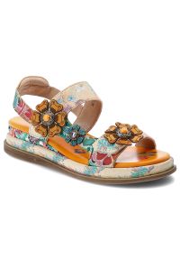 Sandały damskie Artiker, cholewka z materiału tekstylnego regulowane paski z zapięciem na rzep ozdobne aplikacje, beżowe, 58C1022. Zapięcie: rzepy. Kolor: beżowy. Materiał: materiał. Wzór: paski, aplikacja #1