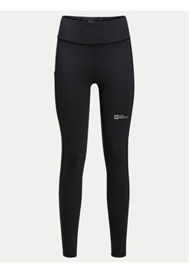 Jack Wolfskin Legginsy Klintal 1508901 Czarny Slim Fit. Kolor: czarny. Materiał: syntetyk