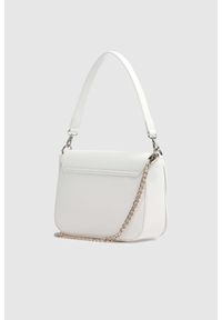 Valentino by Mario Valentino - VALENTINO Połyskująca biała torebka z ozdobnym V divina sa satchel. Kolor: biały #4