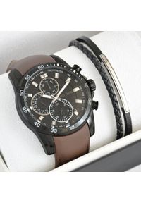 Zestaw męski zegarek męski Paul Lorens MATIAS brąz + bransoleta LB-079-S1. Kolor: brązowy #1