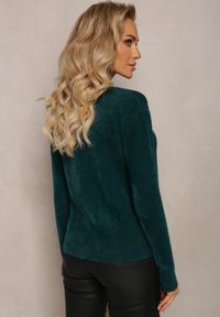 Renee - Ciemnozielony Sweter Wełniany Elisabema. Kolor: zielony. Materiał: wełna. Długość rękawa: długi rękaw. Długość: długie. Styl: klasyczny #3
