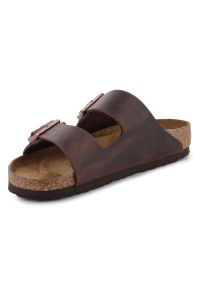 Klapki Birkenstock Arizona 0052531 brązowe. Kolor: brązowy. Materiał: materiał, skóra. Wzór: paski. Styl: klasyczny #6