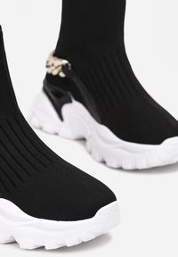 Renee - Czarne Sneakersy Philopis. Zapięcie: bez zapięcia. Kolor: czarny. Materiał: materiał. Szerokość cholewki: normalna #2