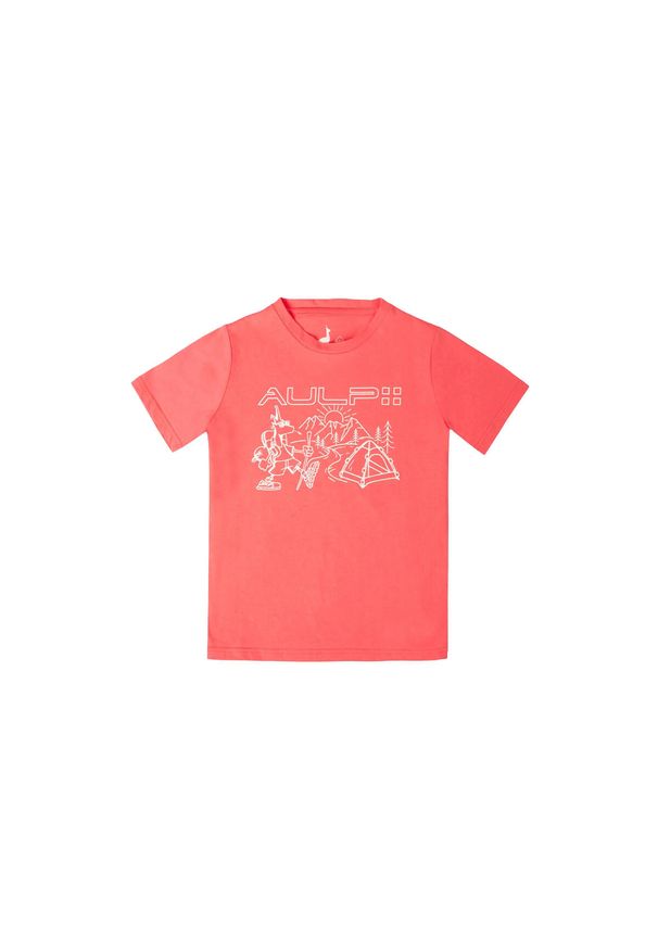 Aulp - Koszulka dziecięca AULP BILLE miękka bawełniana klasyczny krój z nadrukiem. Kolor: czerwony, wielokolorowy, różowy. Materiał: bawełna. Wzór: nadruk
