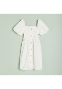Reserved - Bawełniana sukienka - Biały. Kolor: biały. Materiał: bawełna #1