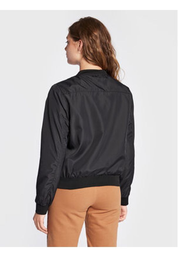 Brave Soul Kurtka bomber LJK-KAJAL Czarny Regular Fit. Kolor: czarny. Materiał: syntetyk