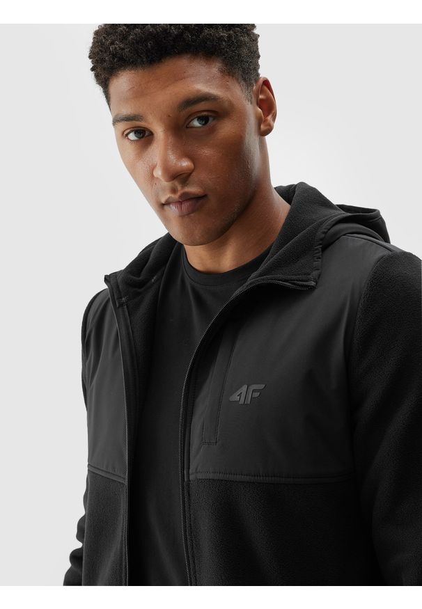 4f - 4F Polar z kapturem regular męski - czarny XXL. Typ kołnierza: kaptur. Kolor: czarny. Materiał: polar. Sezon: zima. Sport: turystyka piesza, wspinaczka, snowboard, narciarstwo