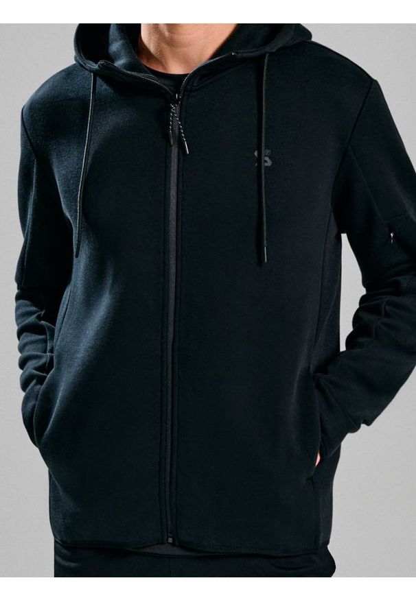 Sinsay - Bluza zip hoodie - czarny. Kolor: czarny
