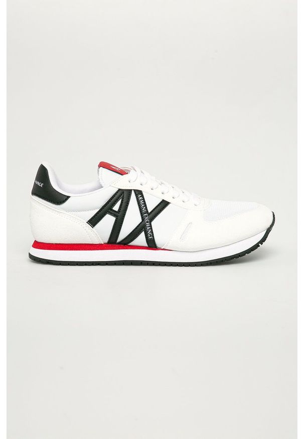 Armani Exchange - Buty. Nosek buta: okrągły. Zapięcie: sznurówki. Kolor: biały. Materiał: guma
