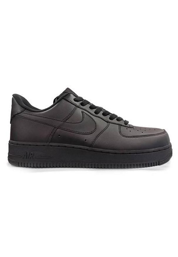 Buty do chodzenia dla dzieci Nike Air Force 1 Low GS. Zapięcie: sznurówki. Kolor: czarny. Materiał: syntetyk, tkanina, materiał. Szerokość cholewki: normalna. Model: Nike Air Force. Sport: turystyka piesza