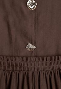 Born2be - Ciemnobeżowy Komplet z Topem o Fasonie Kamizelki z Paskiem i Szerokimi Spodniami z Wiskozą Zarinesh. Kolor: beżowy. Materiał: wiskoza #4