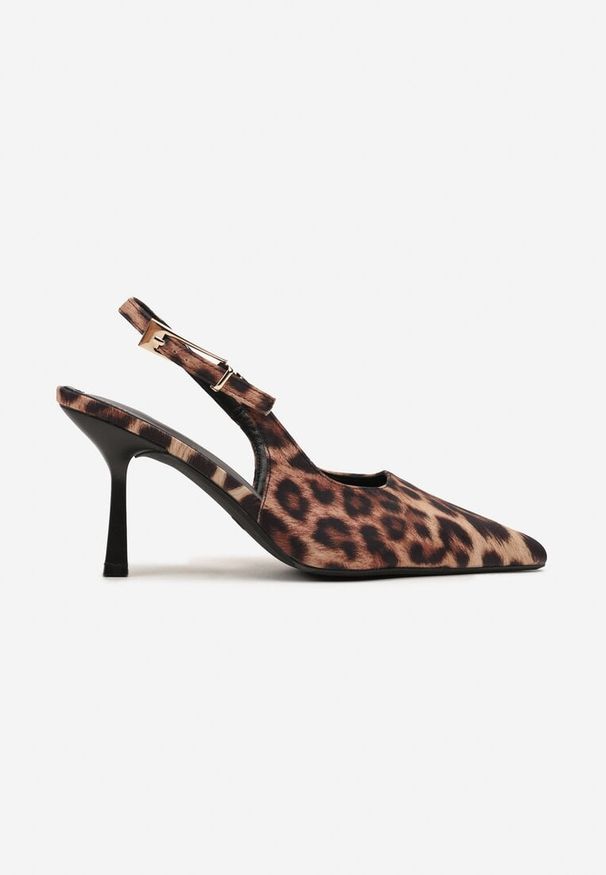 Renee - Panterkowe Sandały na Szpilce Vices Typu Slingback Tilazea. Zapięcie: sprzączka. Materiał: lakier. Obcas: na szpilce. Styl: wizytowy, elegancki