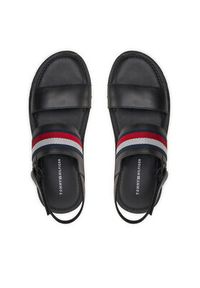 TOMMY HILFIGER - Tommy Hilfiger Sandały Core Hilfiger Lth Strappy Sandal FM0FM05009 Czarny. Kolor: czarny. Materiał: skóra #5