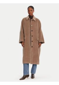 Marella Płaszcz wełniany Icam 2523016122 Beżowy Regular Fit. Kolor: beżowy. Materiał: wełna