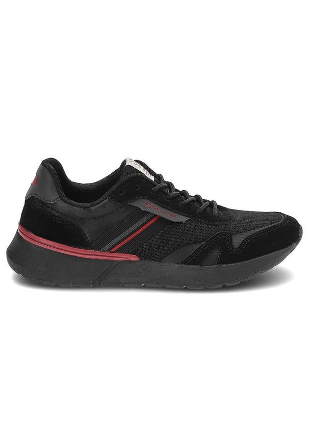 Sneakersy damskie Cross Jeans, cholewka z łączonych materiałów o sportowym charakterze klasyczne sznurowanie, czarne, JJ1R4016C. Okazja: na co dzień. Zapięcie: sznurówki. Kolor: czarny. Materiał: materiał. Szerokość cholewki: normalna
