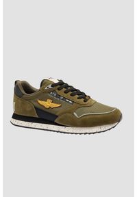 Aeronautica Militare - AERONAUTICA MILITARE Zielone sneakersy męskie, Rozmiar 45. Okazja: na co dzień. Kolor: zielony #1