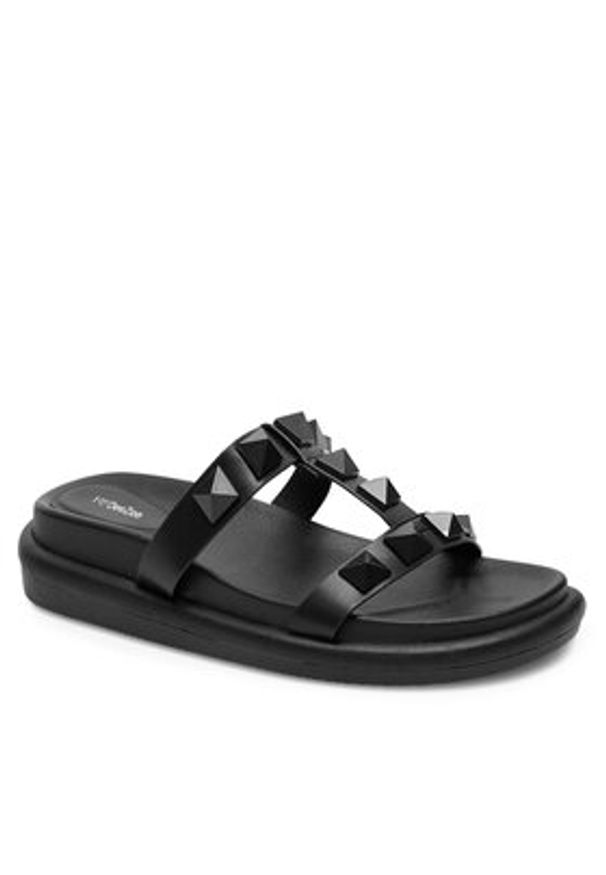 DeeZee Klapki WYL0710-9 Czarny. Kolor: czarny. Materiał: skóra