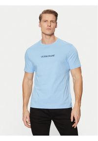 Guess Jeans T-Shirt M4YI52 K8HM0 Niebieski Slim Fit. Kolor: niebieski. Materiał: bawełna