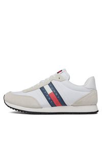 Tommy Jeans Sneakersy Tjm Runner Casual Ess EM0EM01351 Biały. Okazja: na co dzień. Kolor: biały. Materiał: materiał