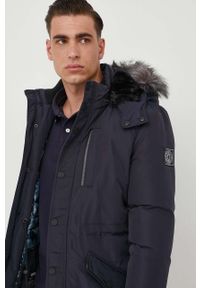 Guess parka puchowa męska kolor granatowy zimowa. Kolor: niebieski. Materiał: puch. Sezon: zima #6