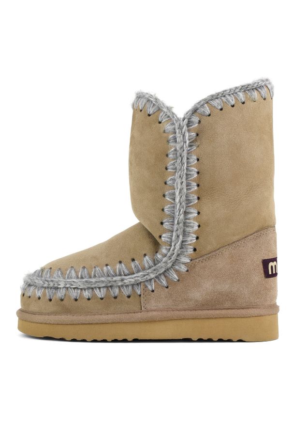 Mou - MOU ESKIMO BOOT 24 Śniegowce damskie. Okazja: na co dzień. Wysokość cholewki: przed kolano. Kolor: brązowy. Materiał: zamsz, materiał, wełna. Szerokość cholewki: normalna. Sezon: zima. Styl: elegancki, casual