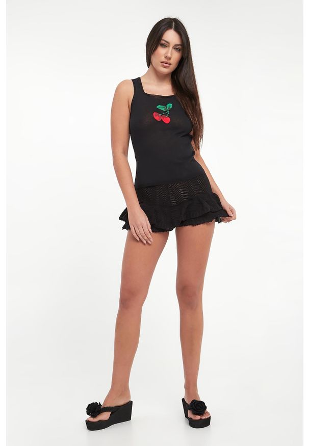 Twinset Milano - Top damski z nadrukiem czereśni TWINSET. Wzór: nadruk