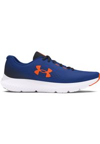 Buty do biegania chłopięce Under Armour UA Bgs Charged Rogue 4 - niebieskie. Kolor: niebieski. Materiał: guma. Szerokość cholewki: normalna