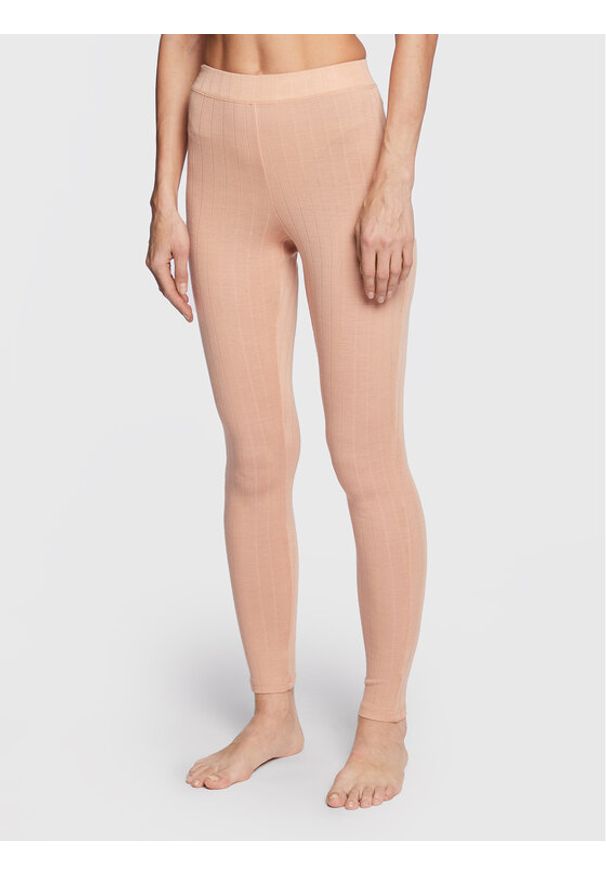 Chantelle Legginsy Thermo Comfort C18P40 Beżowy Slim Fit. Kolor: beżowy. Materiał: jedwab