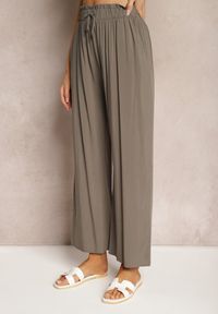 Renee - Brązowe Spodnie Karrill. Kolor: beżowy, brązowy. Materiał: wiskoza. Długość: długie. Sezon: lato. Styl: elegancki