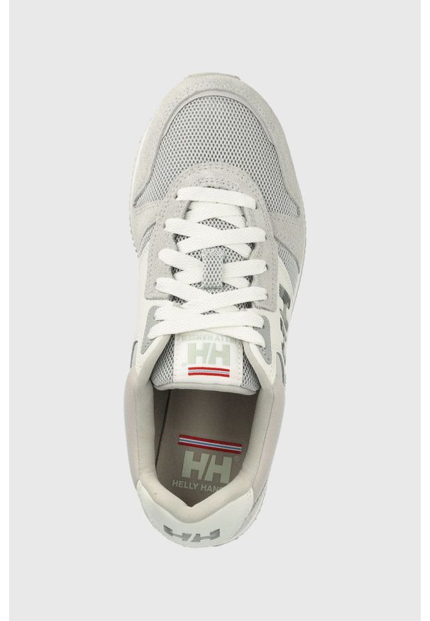Helly Hansen sneakersy kolor szary. Nosek buta: okrągły. Zapięcie: sznurówki. Kolor: szary. Materiał: skóra, materiał. Sport: turystyka piesza