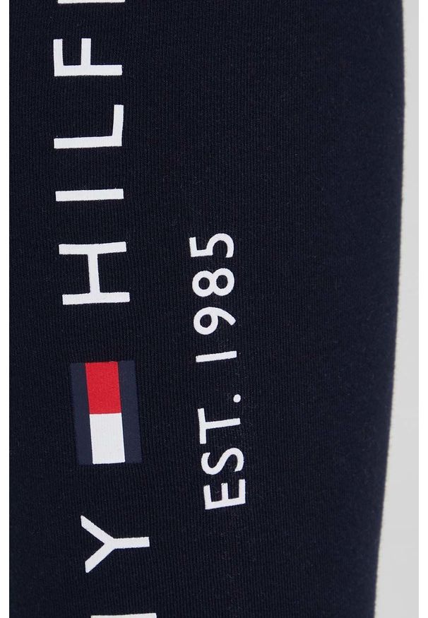 TOMMY HILFIGER - Tommy Hilfiger Legginsy damskie kolor granatowy z nadrukiem. Stan: podwyższony. Kolor: niebieski. Wzór: nadruk