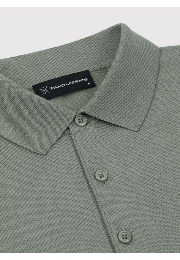 Pako Lorente - PAKO LORENTE – Zielony t-shirt polo. Okazja: na co dzień. Typ kołnierza: polo. Kolor: zielony, biały. Materiał: wiskoza, poliester. Styl: elegancki, casual