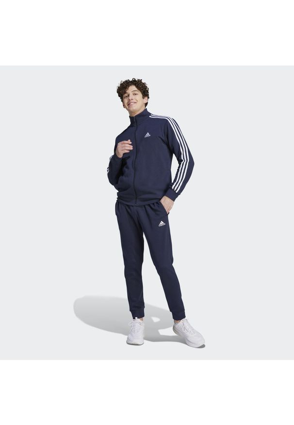 Adidas - Dres Basic 3-Stripes Fleece. Kolor: niebieski. Materiał: dresówka