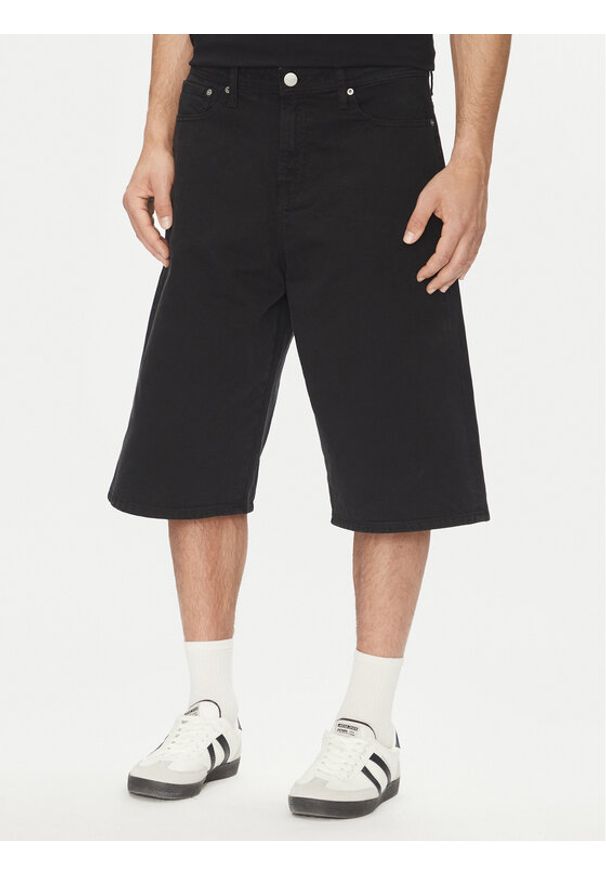 Jack & Jones - Jack&Jones Szorty jeansowe Owen 12277167 Czarny Baggy Fit. Kolor: czarny. Materiał: bawełna