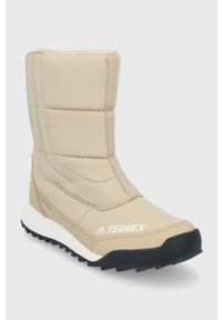 adidas TERREX - adidas Performance śniegowce TERREX CHOLEAH kolor beżowy. Nosek buta: okrągły. Zapięcie: rzepy. Kolor: beżowy. Materiał: guma #4