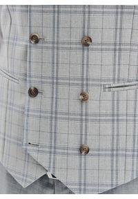 Pako Lorente - PAKO LORENTE - Dwurzędowa kamizelka męska w kratę. Materiał: poliester, wiskoza, elastan. Styl: młodzieżowy, elegancki #4