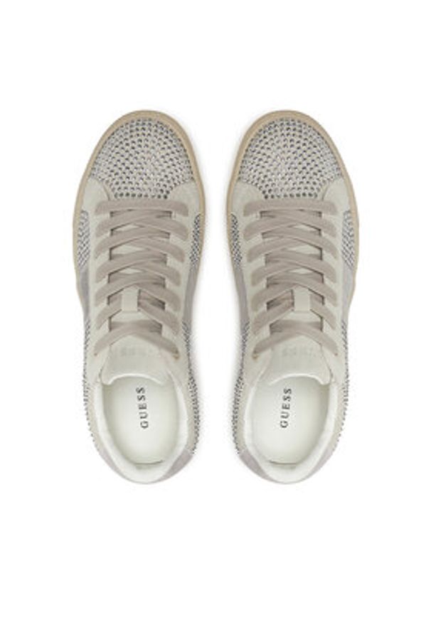 Guess Sneakersy FLPTOD SUE12 Beżowy. Kolor: beżowy. Materiał: skóra, zamsz