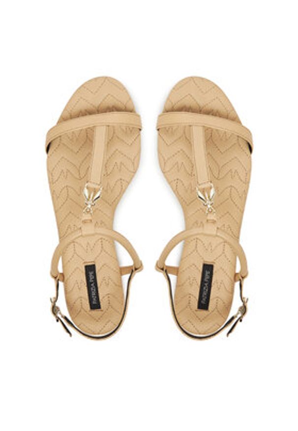 Patrizia Pepe Sandały 8X0025/L048-B824 Beżowy. Kolor: beżowy. Materiał: skóra