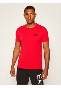 T-Shirt EA7 Emporio Armani. Kolor: czerwony. Materiał: bawełna #1