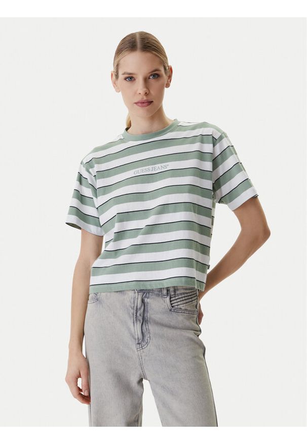 Guess Jeans T-Shirt W6RI19 K8HM0 Kolorowy Regular Fit. Materiał: bawełna. Wzór: kolorowy