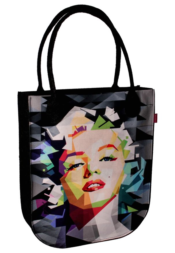 LORENTI - Shopper bag szary filc Lorenti CITY ANTRACYT W MARI. Kolor: szary. Rodzaj torebki: na ramię