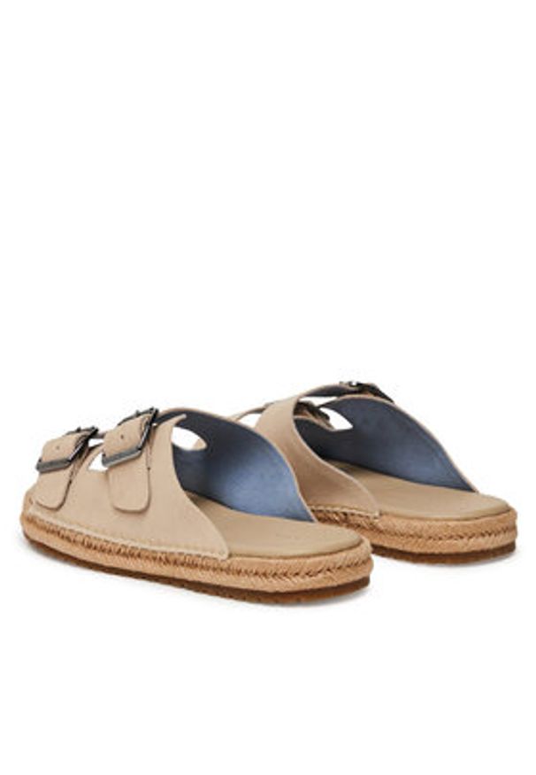 TOMMY HILFIGER - Tommy Hilfiger Espadryle Flex Jutte Hilfiger Suede Sandal FM0FM05503 Beżowy. Kolor: beżowy. Materiał: skóra, zamsz