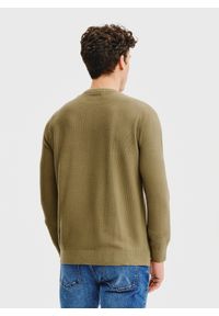 Pako Lorente - PAKO LORENTE – Oliwkowy sweter męski. Kolor: niebieski, oliwkowy. Materiał: bawełna. Wzór: gładki. Sezon: wiosna #3