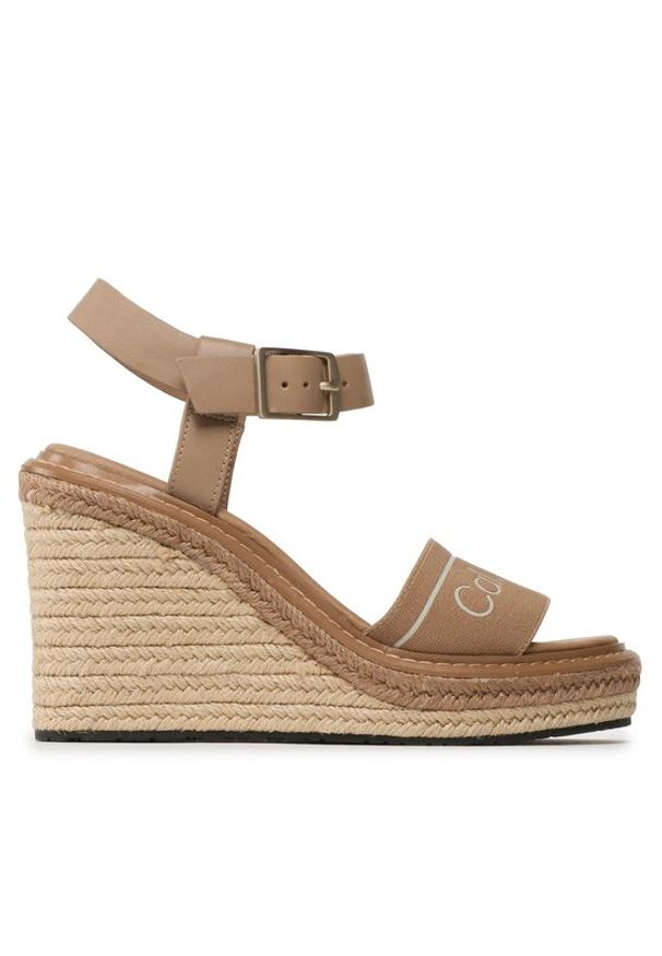 Calvin Klein Espadryle Wege 70Hh - He HW0HW01499 Beżowy. Kolor: beżowy. Materiał: skóra