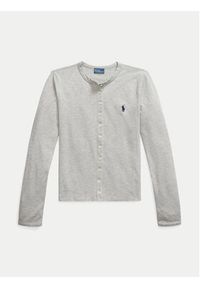 Polo Ralph Lauren Kardigan 211941175001 Szary Slim Fit. Typ kołnierza: polo. Kolor: szary. Materiał: bawełna #4