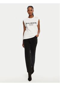 Balmain Top CF1ED001BB02 Biały Relaxed Fit. Kolor: biały. Materiał: bawełna